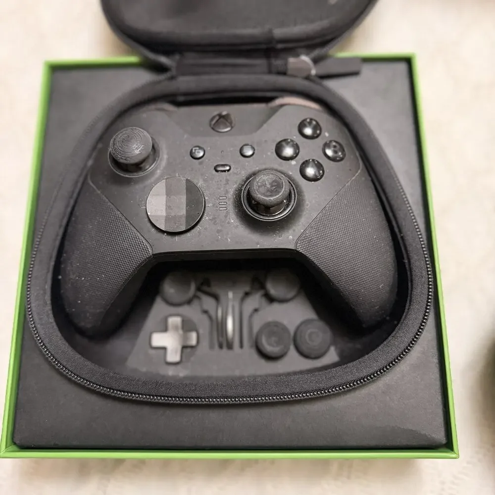 Bundle of 2 Xbox Elite Series 2 Wireless Controller - Black Box w/ Case + Acc